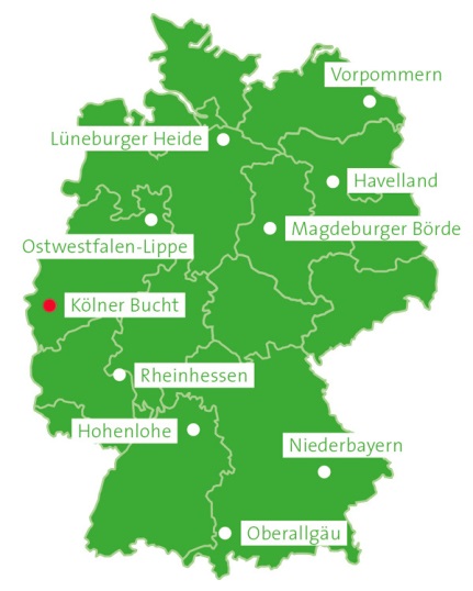 Deutschlandkarte Franz-Projekt mit Kölner Bucht